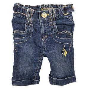 Baby Phat Girls Denim Jeans Capri Pants 4 Elastic Y2k 2000s Preppy Bling‎